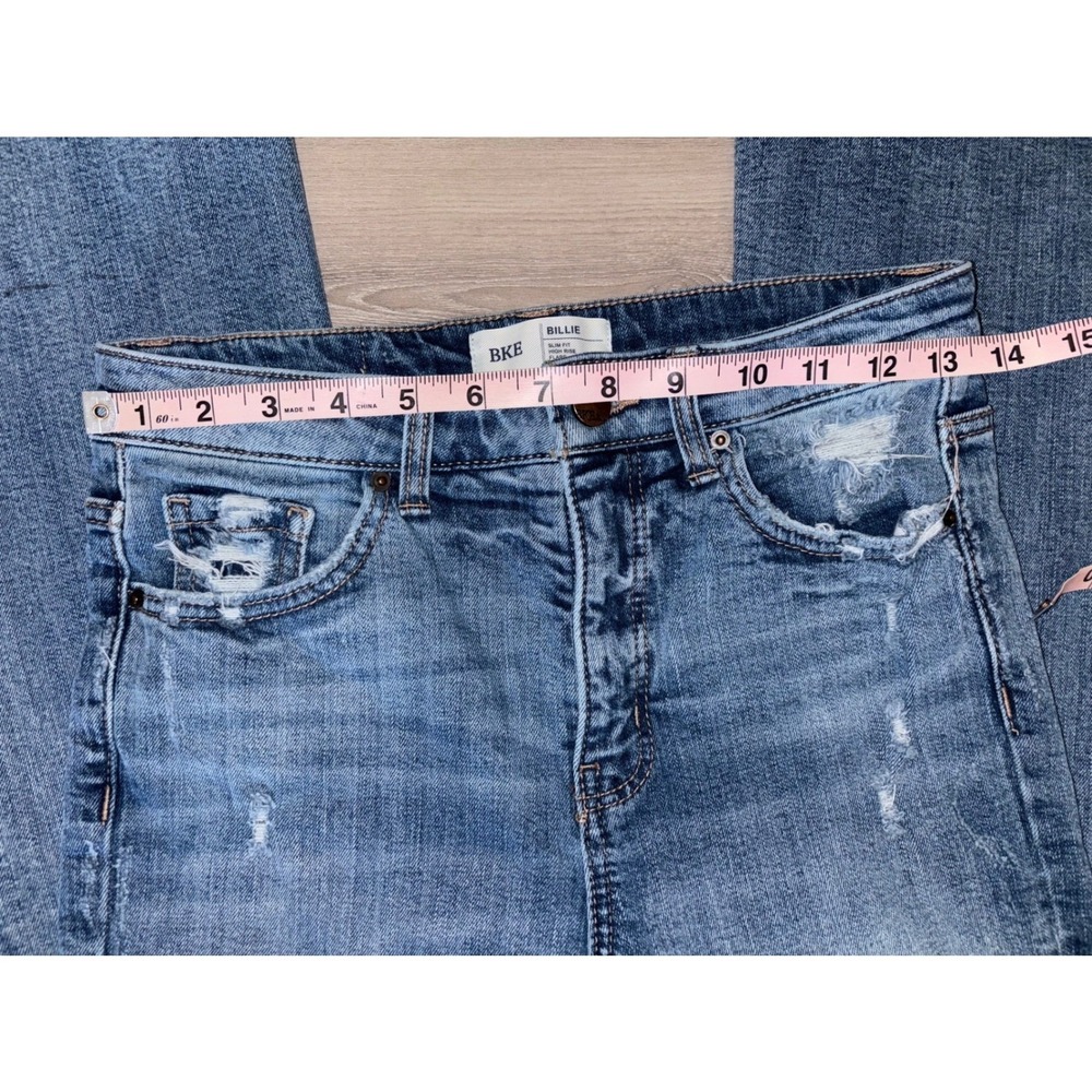 BKE Billie High Rise Flare Jeans Womens 27 Distressed Medium Wash Slim Fit Denim - Picture 7 of 11